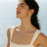 Collar de plata Luz de pétalo de glicinia