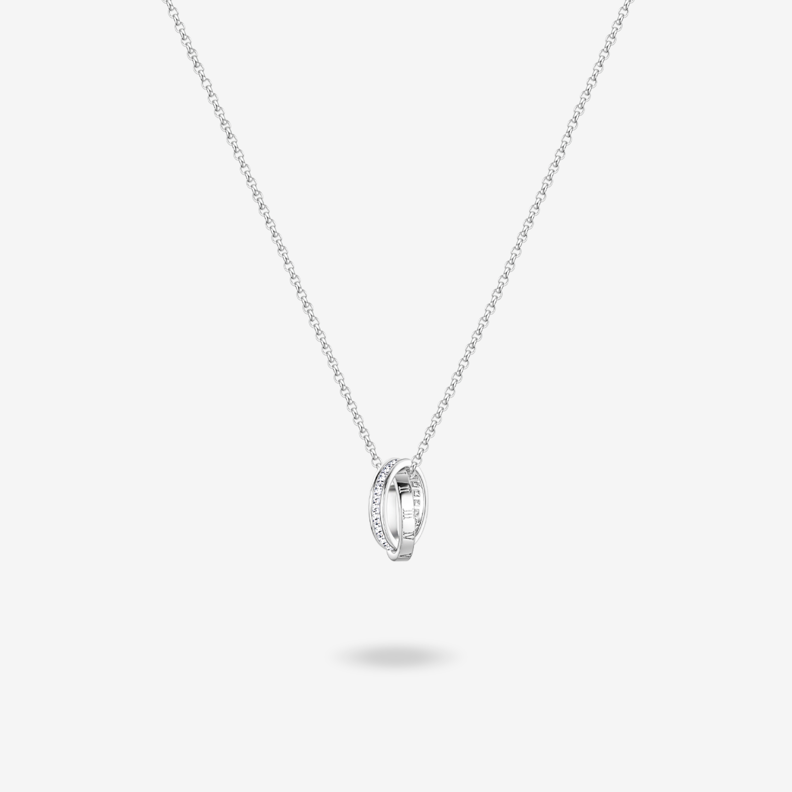 Collar de plata de ley para parejas "Tiempo Juntos" de FANCIME