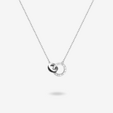 Collar de plata de ley para parejas con círculos entrelazados "Tiempo Romano" de FANCIME