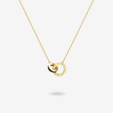 Collar de plata de ley para parejas con círculos entrelazados "Tiempo Romano" de FANCIME