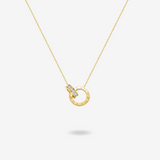 Collar de plata de ley para parejas con círculos entrelazados "Tiempo Romano" de FANCIME