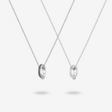 Collar de plata de ley para parejas "Tiempo Juntos" de FANCIME