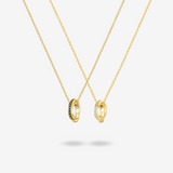 Collar de plata de ley para parejas "Tiempo Juntos" de FANCIME
