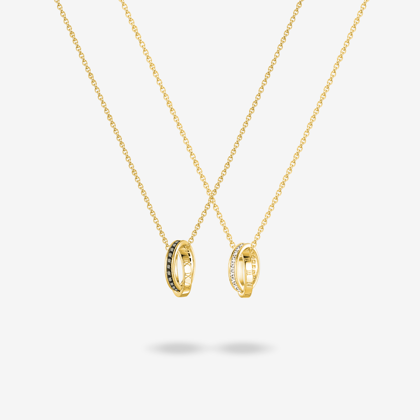 Collar de plata de ley para parejas "Tiempo Juntos" de FANCIME