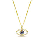 FANCIME Evil Eye 14K Solid Yellow Gold Necklace Main