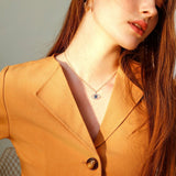 FANCIME Evil Eye 14K Solid Yellow Gold Necklace Show2