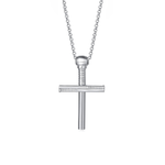 FANCIME Baseball Inspired Mens Cross Sterling Silver Necklace Main