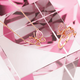 FANCIME "Fairy Titania" Pave Butterfly 14K Rose Gold Necklace Detail
