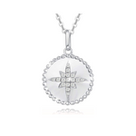 FANCIME Celestial North Star Round Disc Coin 14K Solid Gold Necklace Main