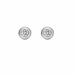 FANCIME Diamond XS Round 18K Solid White Gold Studs Main