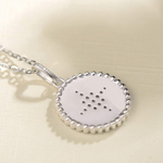 FANCIME Celestial North Star Round Disc Coin 14K Solid Gold Necklace Back