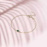 FANCIME Evil Eye Emerald 18K Yellow Gold Bracelet  Show