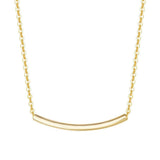 FANCIME “Tube Lines” Smile Gold Bar 14K Yellow Gold Necklace Main