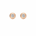 FANCIME Diamond XS Round 18K Solid Rose Gold Studs Main