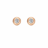 FANCIME Diamond XS Round 18K Solid Rose Gold Studs Main