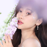Pendientes colgantes de aro floral "Wisteria Flower Cluster" en plata de ley