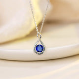 FANCIME "Birthstone" September Gemstone Sterling Silver Necklace Detail
