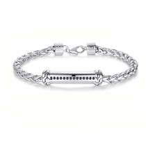 FANCIME Freedom Men's Wheat Link Chain Sterling Silver Bracelet Main