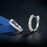 14k white gold hoop hoop earrings with stones