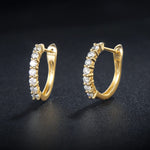 FANCIME Small Huggie 14K Yellow Gold Hoop Earrings Show