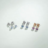 Natural Aquamarine Studs in 14k White Gold (5mm)