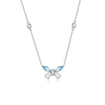 FANCIME "Azura" Sterling Silver Cut CZ Stones Butterfly Necklace Blue Main
