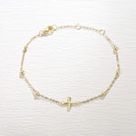 FANCIME "Emilia" Cross Gold Beads 14K Yellow Gold Bracelet Show