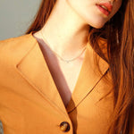 Fanci "Diamond Under Silver Lining" 14K Solid Yellow Gold Necklace  Show