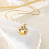 Fanci "Cutie" Cat Paw Dainty 14K Yellow Gold Necklace Main2