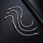 FANCIME Men's Wheat Link Chain Sterling Silver Bracelet Show