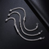 FANCIME Men's Wheat Link Chain Sterling Silver Bracelet Show