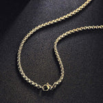 FANCIME Plated Mens Beveled Cross 14K Yellow Gold Necklace Link