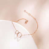 FANCIME Two Interlocking Infinity Eternity 14K Solid Gold Bracelet Show
