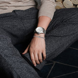 FANCIME Men's Wheat Link Chain Sterling Silver Bracelet Model