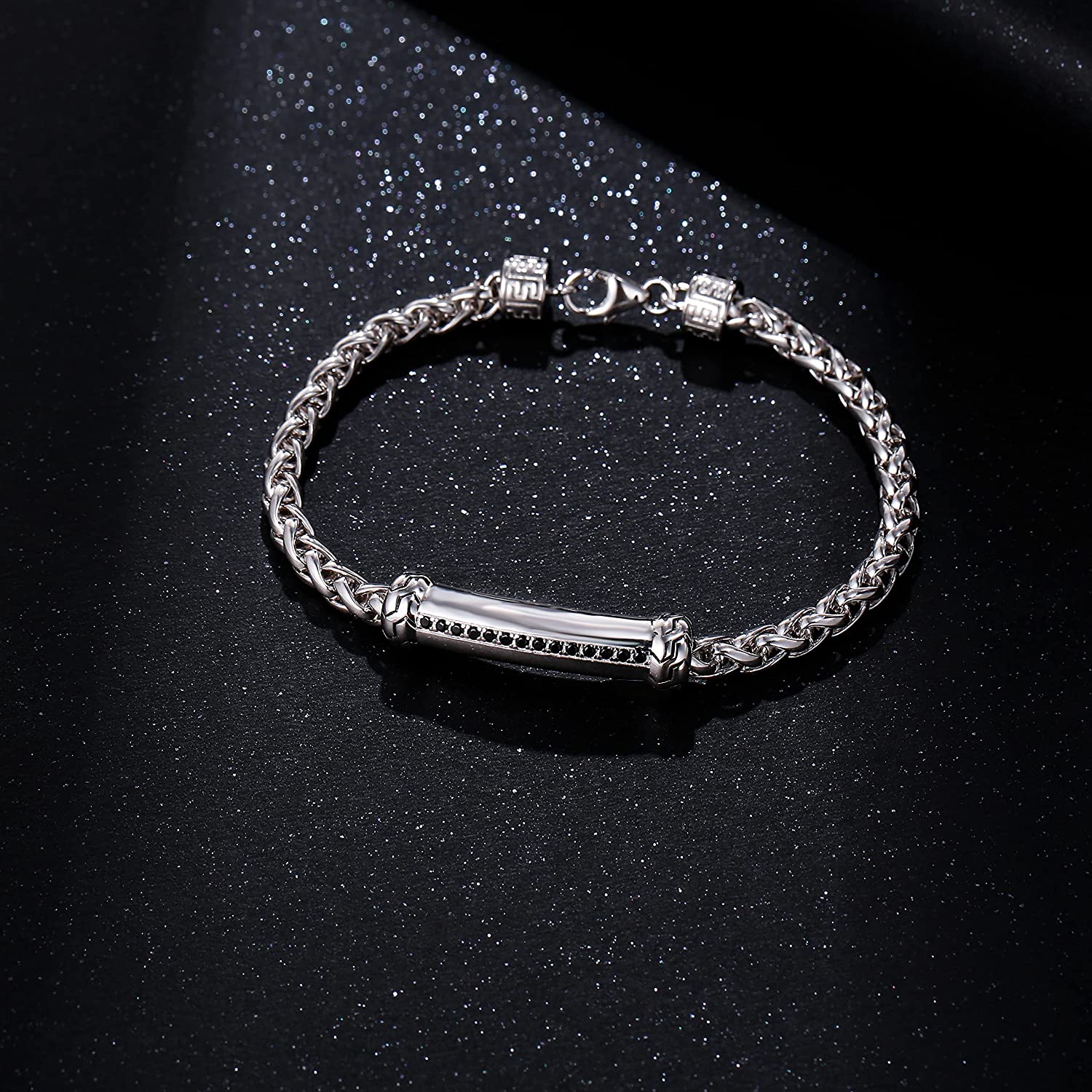 FANCIME Freedom Men's Wheat Link Chain Sterling Silver Bracelet Show