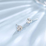 FANCIME 1 Carat Moissanite 14K Solid White Gold Stud Earrings Show