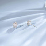 FANCIME 2.2CTTW Moissanite Flower 14K White Gold Stud Earrings Side