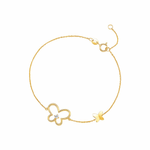 FANCIME "Golden Wings" Diamond Butterfly 14k Yellow Gold Bracelet Main