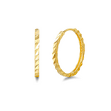 FANCIME Elegant Huggie 14K Yellow Gold Hoop Earrings Main