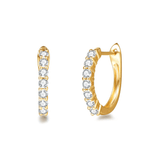 FANCIME Diamond Hinged 14K Yellow Gold Hoop Earrings Main
