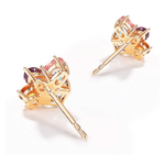 Open back real yellow gold earrings