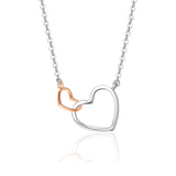 FANCIME Love Heart 14K White Gold Rose Gold Necklace Main