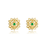 FANCIME "Felicia" Sun Flower 18K Yellow Gold Stud Earrings Main