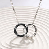 FANCIME "Together" Interlocking Ring Sterling Silver Necklace Male